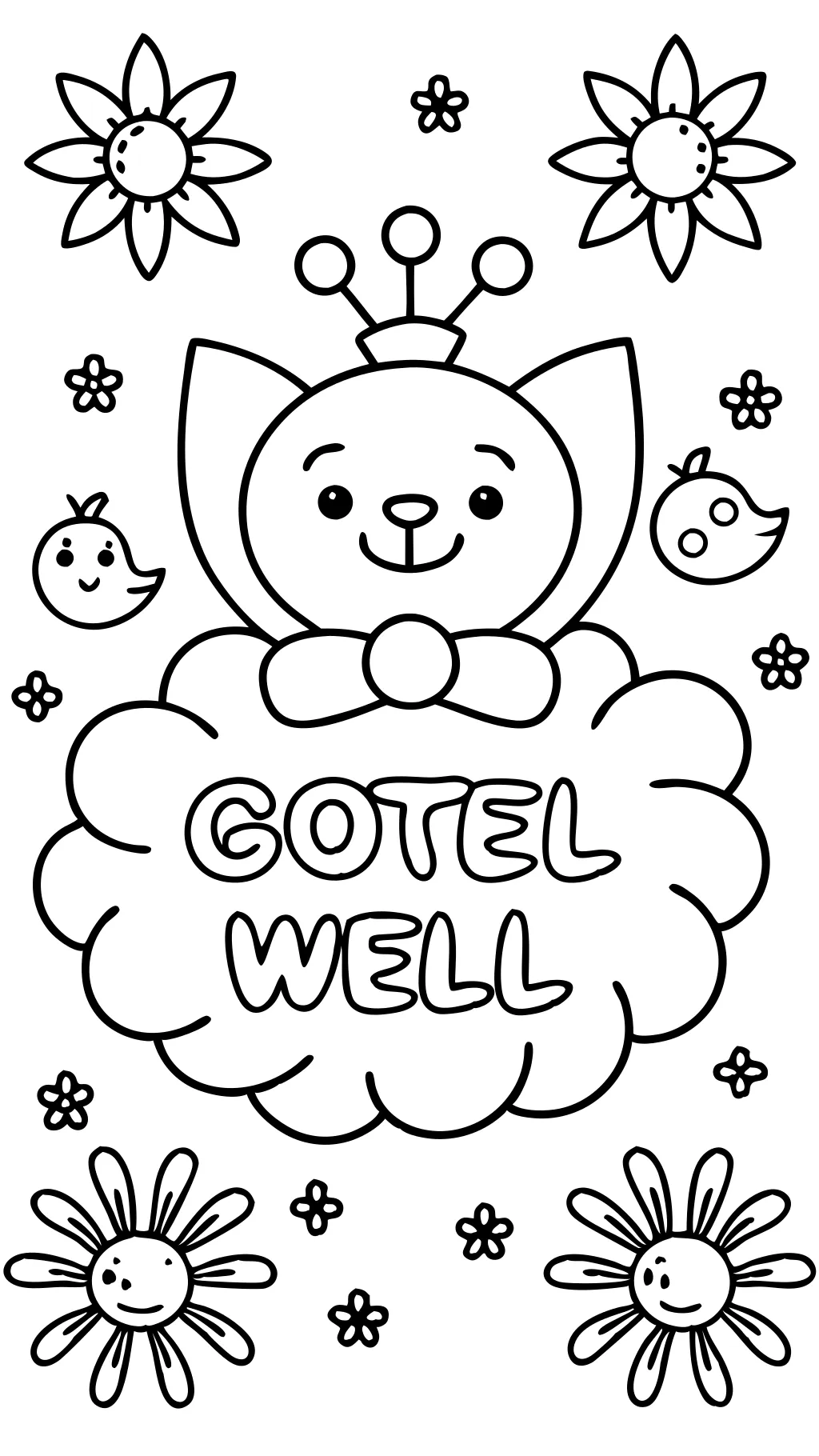 get well coloring pages printable